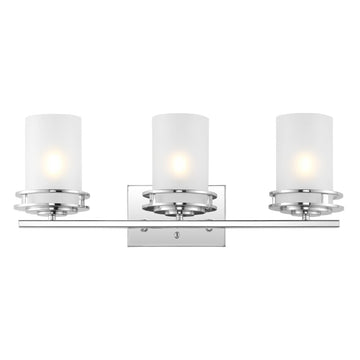 Fairfax Metal/Frosted Glass Contemporary Glam LED Vanity Light - JONATHAN Y